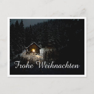 Carte Postale Vœux de Noël avec maison de sorcière