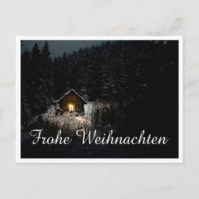 Carte Postale Vœux de Noël avec maison de sorcière (Devant)