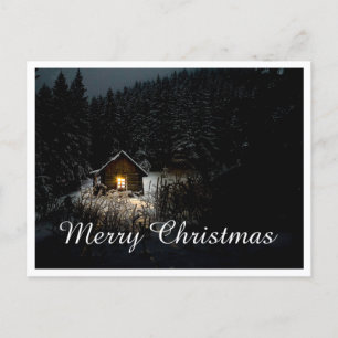Carte Postale Vœux de Noël avec Maison de Sorcière