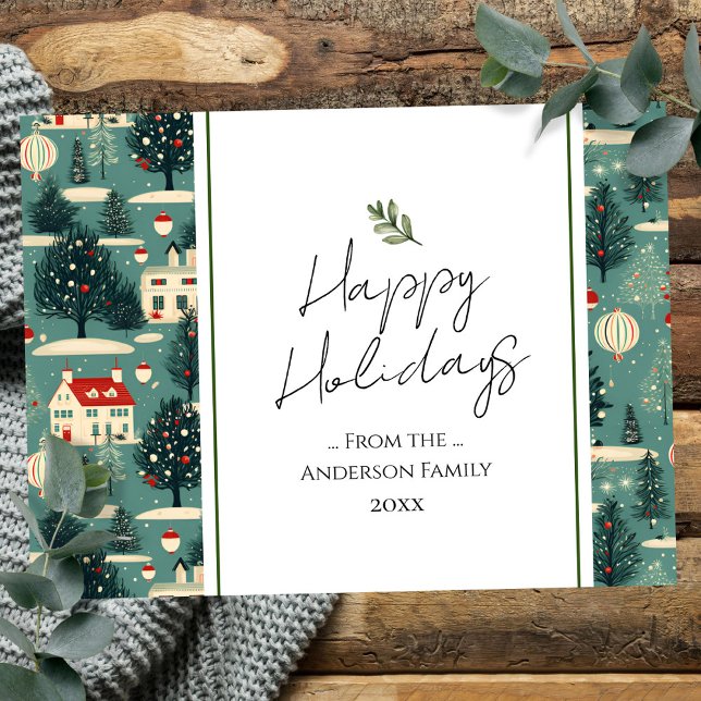 Carte Postale Vœux de Noël du village rétro  (Créateur téléchargé)