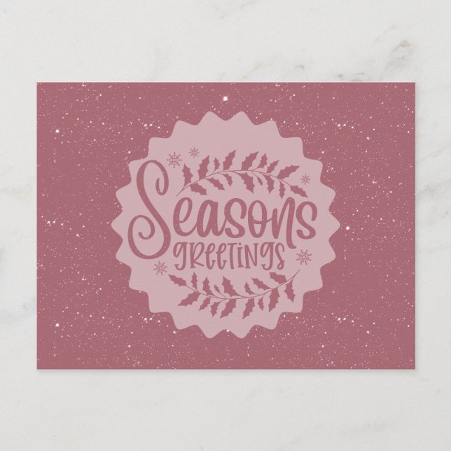 Carte Postale Vœux de Noël Script (Devant)
