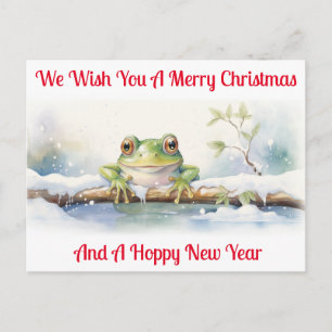 Carte Postale Vœux de Nouvel An à grenouille joyeuse