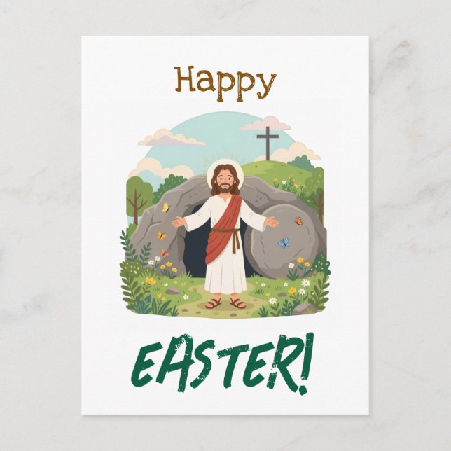 Carte Postale Vœux de Pâques Joyeuse Saison Vendredi Saint (Devant)