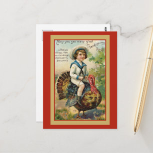 Carte Postale Vœux de Thanksgiving vintage