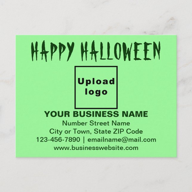 Carte Postale Vœux d'Halloween professionnels sur fond vert clai (Devant)