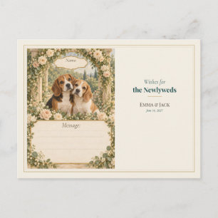 Carte Postale Vœux du livre d'or de mariage Beagle