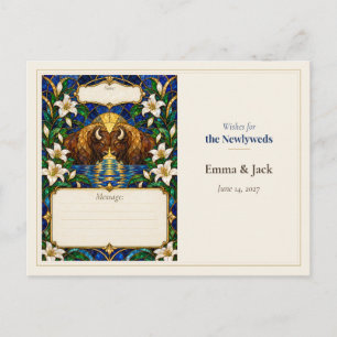 Carte Postale Vœux du livre d'or de mariage Bison