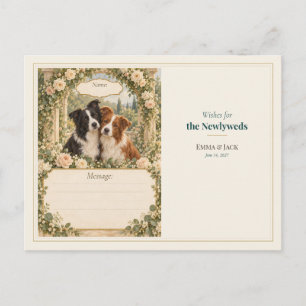 Carte Postale Vœux du livre d'or de mariage Border Collie