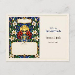 Carte Postale Vœux du livre d'or de mariage de coccinelle