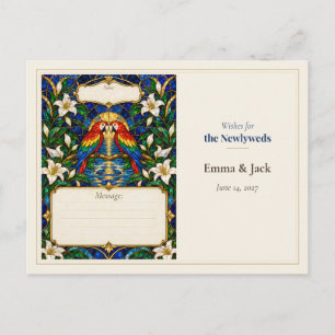 Carte Postale Vœux du livre d'or de mariage de perroquet