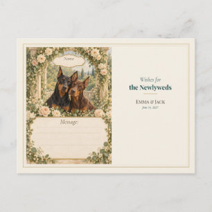 Carte Postale Vœux du livre d'or de mariage Doberman Pinscher