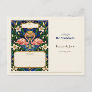Carte Postale Vœux du livre d'or de mariage Flamingo