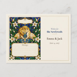 Carte Postale Vœux du livre d'or de mariage Lion