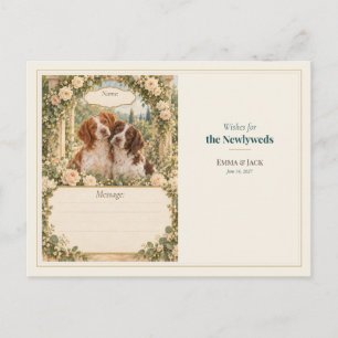 Carte Postale Vœux du livre d'or de mariage pour épagneul breton