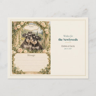 Carte Postale Vœux du livre d'or de mariage pour Schnauzer nain