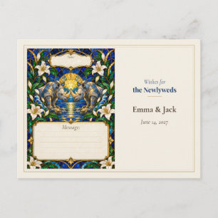 Carte Postale Vœux du livre d'or de mariage Rhino