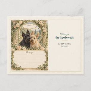 Carte Postale Vœux du livre d'or de mariage Scottish Terrier