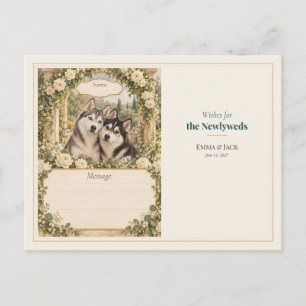 Carte Postale Vœux du livre d'or de mariage Siberian Husky