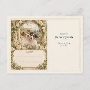 Carte Postale Vœux du livre d'or de mariage Terrier Russell