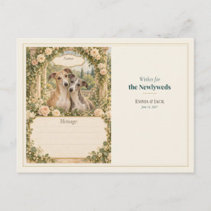 Carte Postale Vœux du livre d'or de mariage Whippet