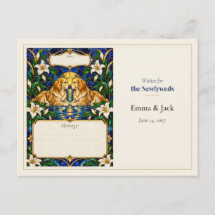 Carte Postale Vœux du livre d'or des invités de mariage de chien