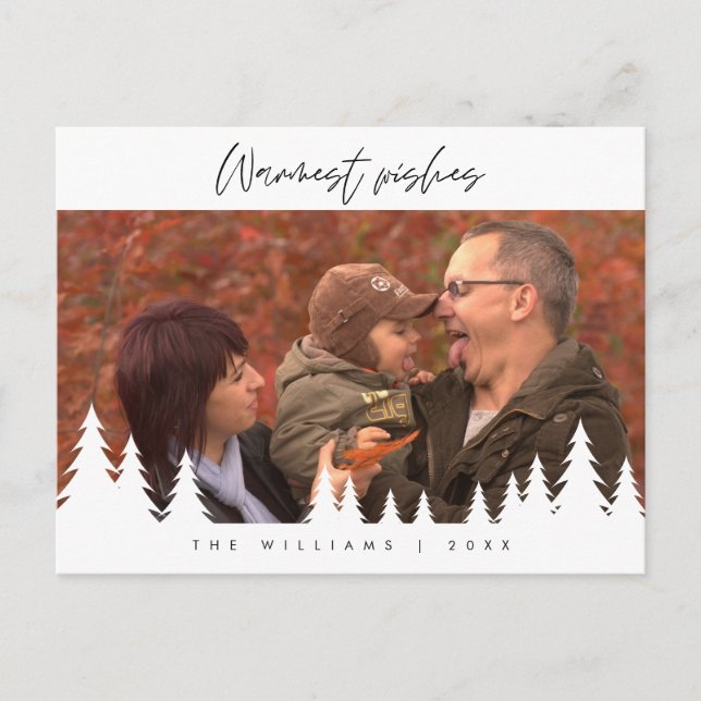 Carte Postale Vœux les plus chaleureux, photo de famille de Noël (Devant)