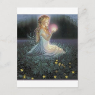 Carte Postale Voeux parmi les fleurs