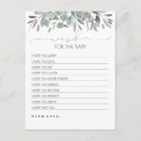 Vœux pour la Baby Shower de verdure argentée pour