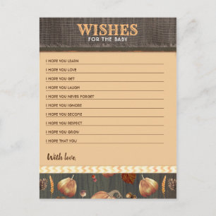 Carte Postale Voeux Pour Le Baby shower Citrouille Garçons Baby 