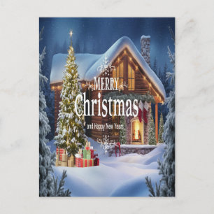 Carte Postale Vœux scintillants pour un joyeux Noël