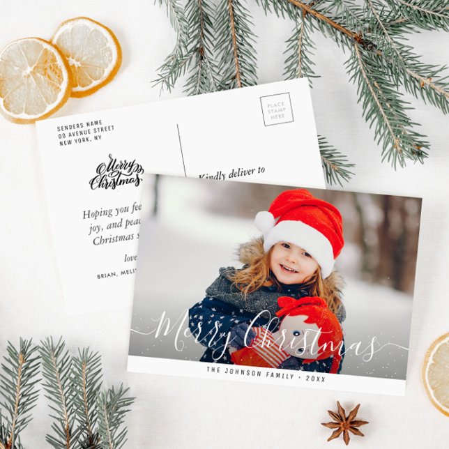 Carte Postale voeux vacances photo joyeux noël (Créateur téléchargé)