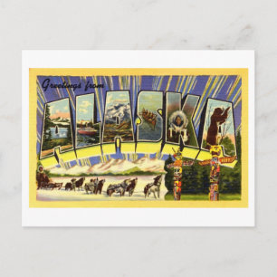 Carte Postale Voeux vintage de l'Alaska