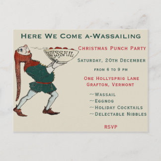 Carte Postale Voici la fête de Noël Vintage Wassailing