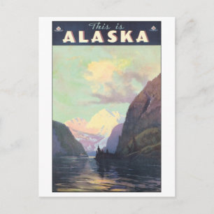 Carte Postale Voici l'affiche Vintage voyage de l'Alaska