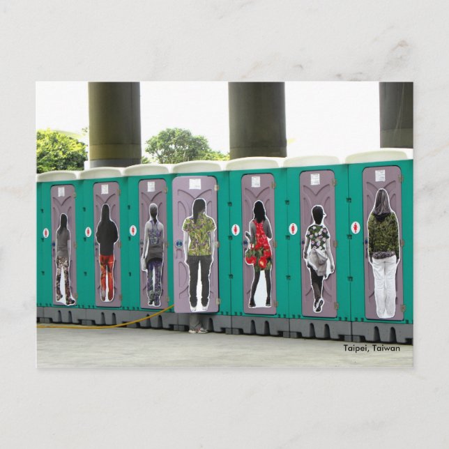 Carte Postale Voici les toilettes John/Portable :) (Devant)