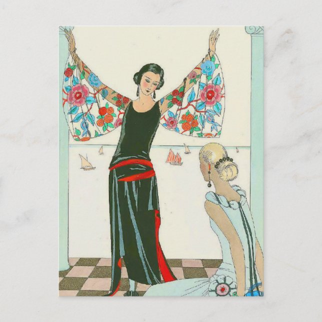 Carte Postale Voici mes ailes par George Barbier (Devant)