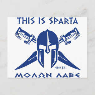 Carte Postale Voici Sparta - Molon Lave - Bleu