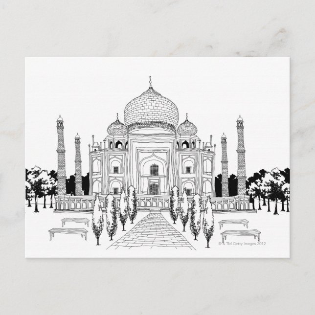 Carte Postale Voie de Taj Mahal (Devant)