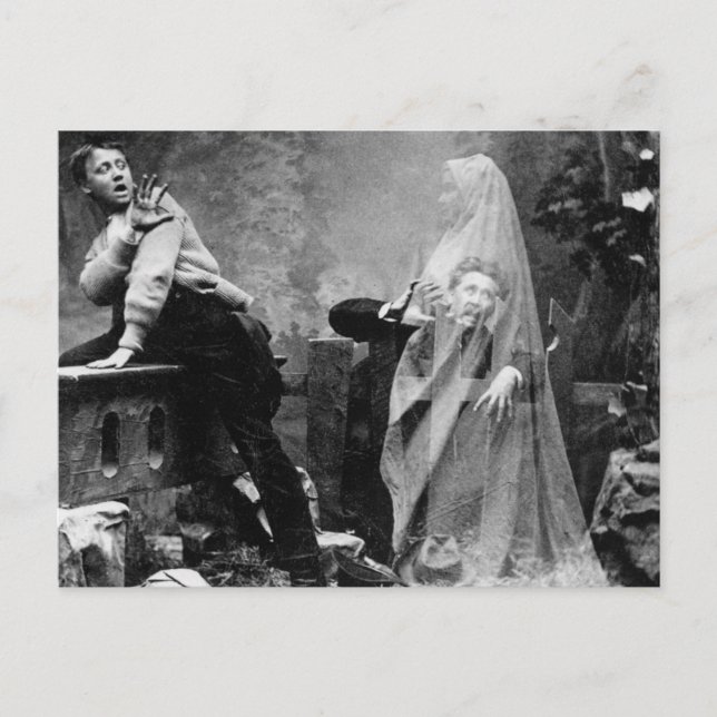 Carte Postale Voie hantée - Photo Vintage Ghost 1880 (Devant)