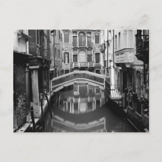 Carte Postale Voie navigable de Venise Noir et Blanc
