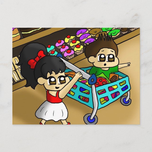 Carte Postale Voilà le gâteau ! ! ! (Devant)