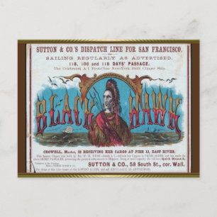 Carte Postale Voile à clipper Black Hawk
