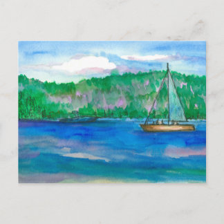 Carte Postale Voile Alpine Mountain Lake Waterton