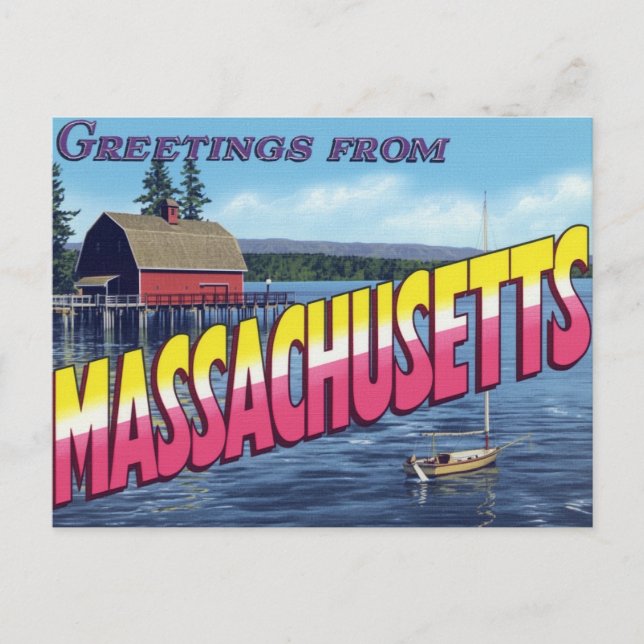 Carte Postale Voile de maison de bateau du Massachusetts (Devant)