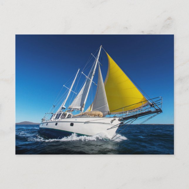 Carte Postale Voile Océane En Yacht (Devant)