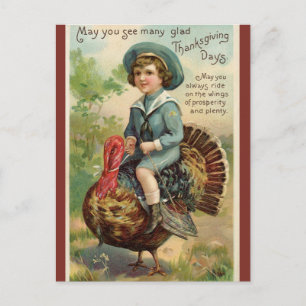 Carte Postale Voile vintage en Blue Riding Turquie Thanksgiving
