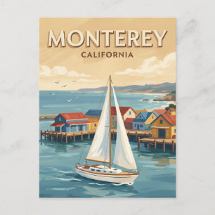 Carte Postale Voilier dans le port de Monterey Californie