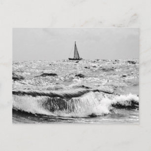 Carte Postale Voilier et belle vague