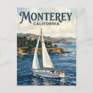 Carte Postale Voilier sur la baie de Monterey Californie