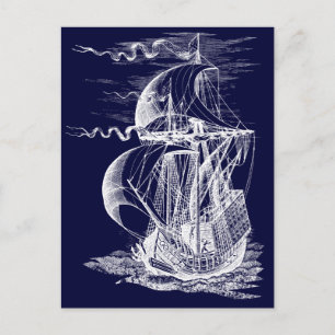 Carte Postale Voilier vintage